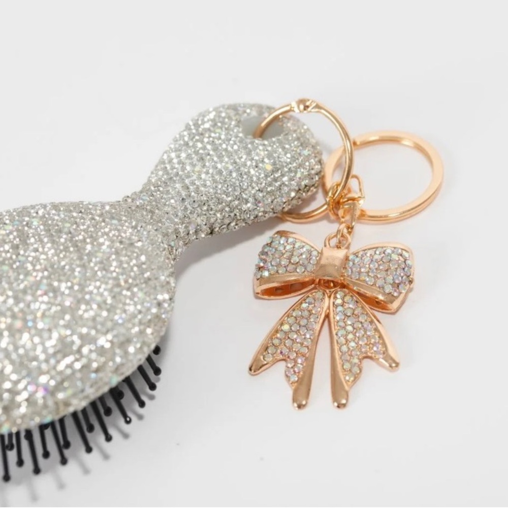 Glitz and glam Silver and Gold Bow Keychain